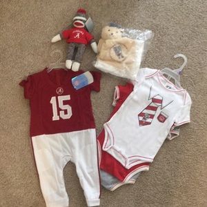 Alabama football baby clothes, monkey, lovie set